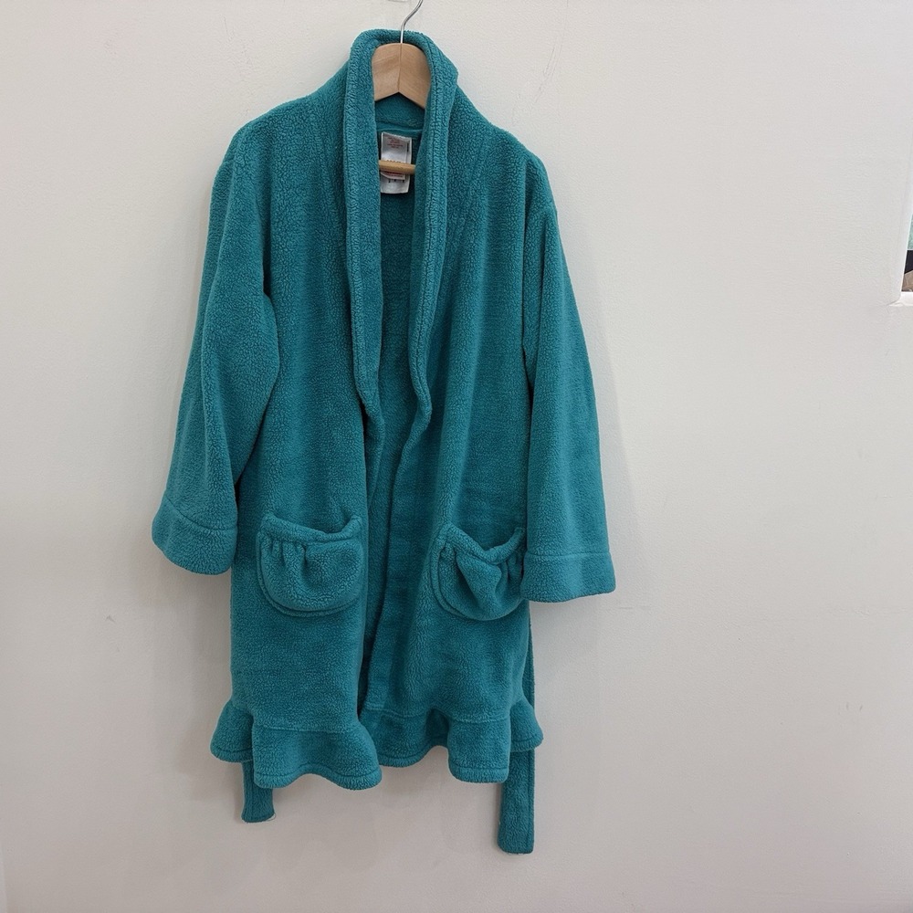 Xhilaration Girls' Teal Soft Robe With Tie Size S/P 6-6X